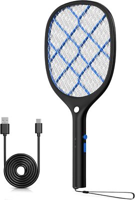 YISSVIC Elektrische Fliegenklatsche extra stark 4000 V mit LED Beleuchtung Akku