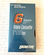 SIGNATURE 2000 BLANK VHS TAPE 6 HOUR VIDEO CASSETTE T-120 SR ~ BRAND NEW SEALED