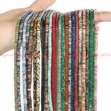 2x4mm Rondelle Flat Round Disc Beads Natural Turquoise Quartz Jasper Stone Beads