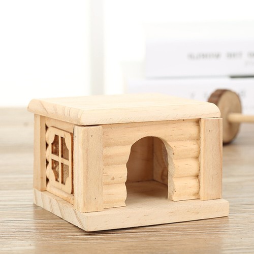 Image showcasing Hamster Flat-topped Lodge Small Animals Habitat Hut Coconut House Bed ...