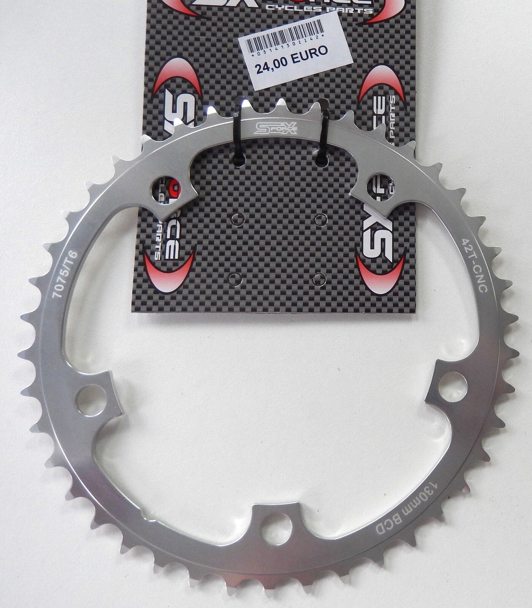 Plateau SX-FORCE 50 Dents, 5 Trous, BCD 130, Noir/argent, Alu CNC, Pour Vélo Route