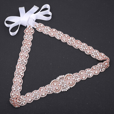 88cm Extra Long Luxury Rinestone Wedding Dress Belts Crystal Pearl Bridal  Sash | eBay