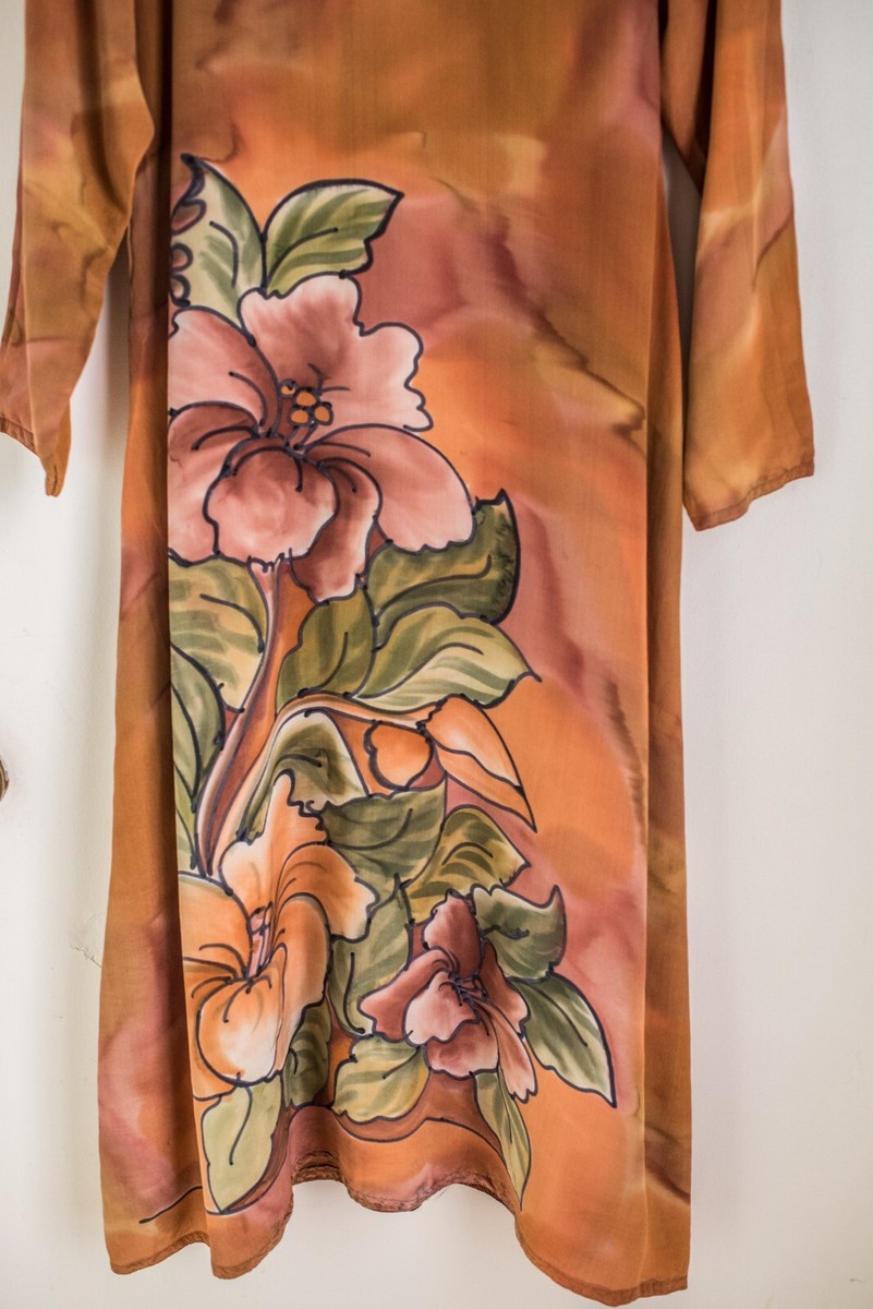 brown floral silk dress Brown Fur Shawl (Lilian Brw03) X-Large main image 1