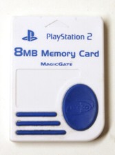 NYCO 8 MB MagicGate Sony PlayStation 2 Memory Card White  Blue
