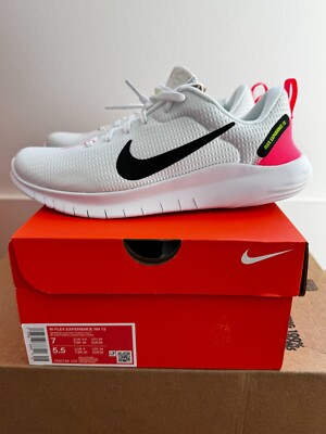Size 7 - Nike Flex Experience Run 12 White/Black-Hot Punch-Volt NEW 