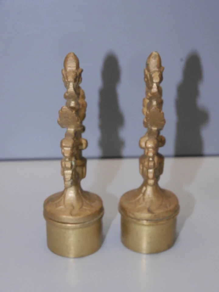 -ANCIENNE PAIRE D'ETOUFFOIRS pour BOUGEOIRS BOUGIE BONZE NAPOLEON III     D - Photo 3/4