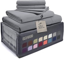 KK Homeware Silky Soft Sheet Set - Luxury 6 Piece Bed Sheets for Queen Size Bed.