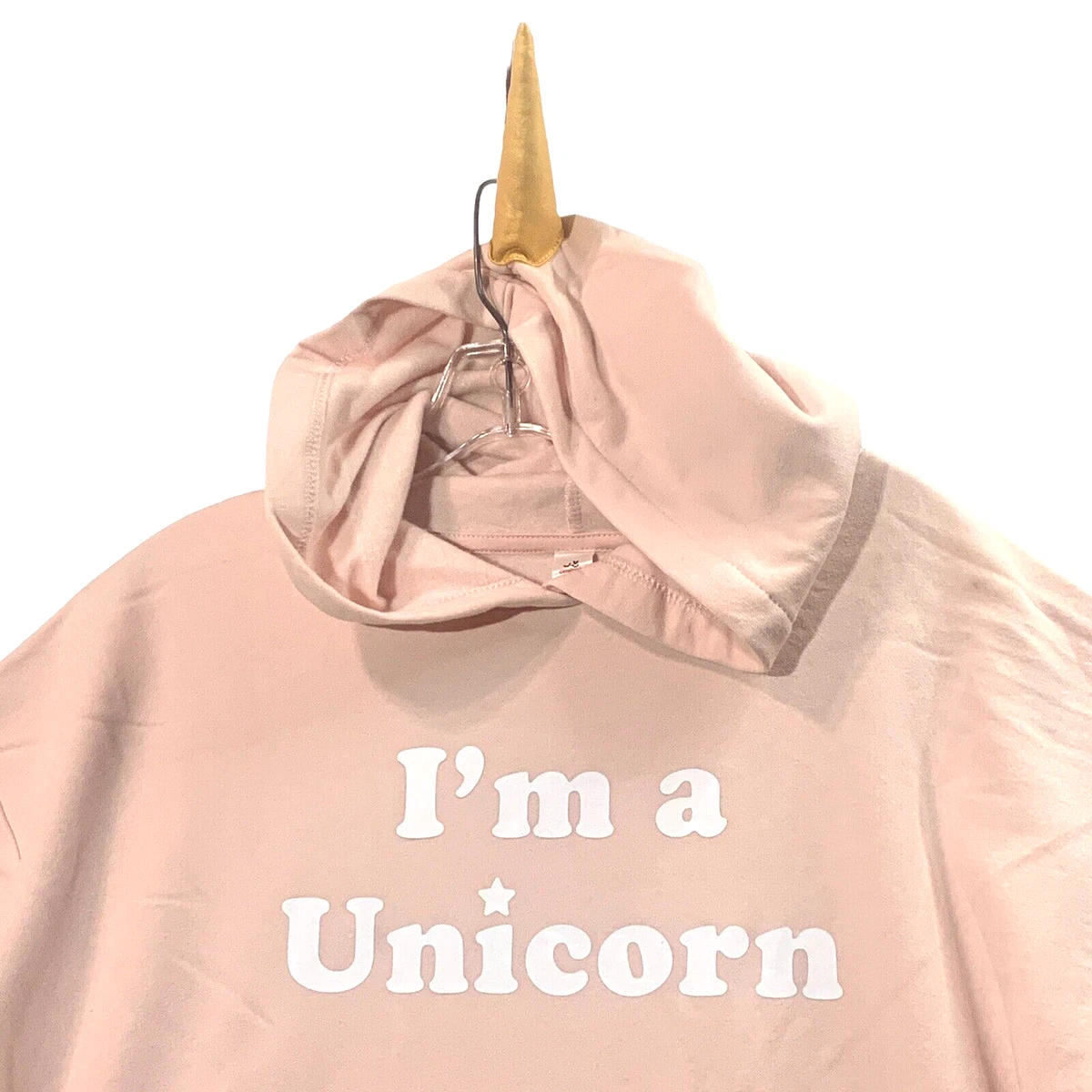 Im a Unicorn Hooded Sweatshirt Pink Costume Hoodie Juniors Ladies XXL Halloween