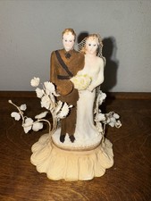 Vintage Military Wedding Cake Topper Bride And Groom