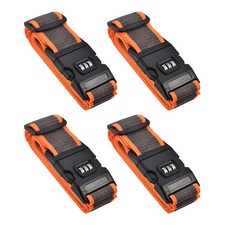 4Pcs Luggage Straps Suitcase Belt with Buckle Lock 2Mx5cm Adjustable Orange Gray