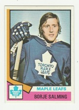 1974-75 TOPPS #180 BORJE SALMING ROOKIE CARD, LEAFS, NRMT/MT+. rookie card picture