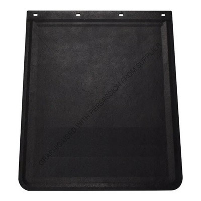 Set of 2 Plain Black 24'' x 24'' Heavy Duty Semi Truck Rubber Mud Flaps