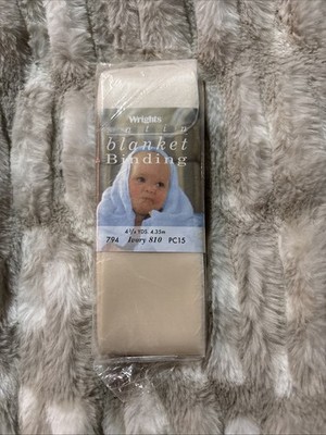 Vintage Wrights Satin Blanket Binding #794 Ivory White Sealed 4 3/4 Yards 4.35m