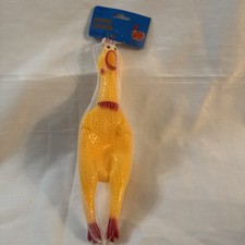 Single Rubber Chicken Squeeze Toy Squeaking and Shrilling for Pet Dog and Pupp