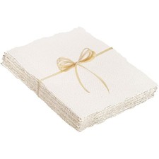 Cotton Watercolor Paper 25 Sheets 4 x 6 in, 300 GSM, Deckled Edge Handmade