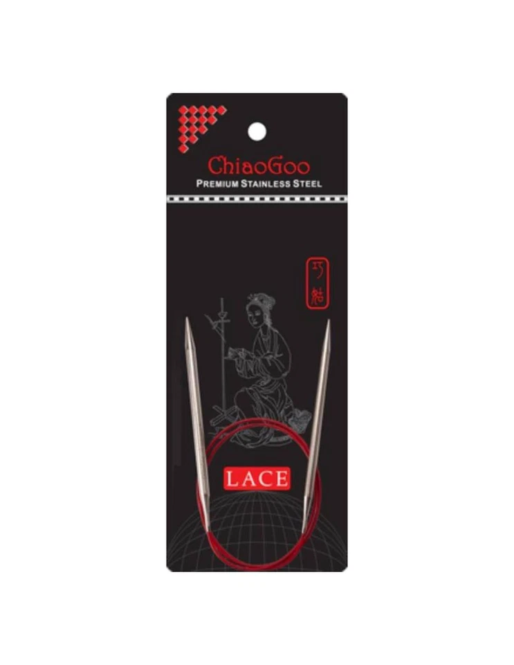 ChiaoGoo Aiguilles circulaires fixes métal Red lace 80cm taille 2,5 - Photo 1/3