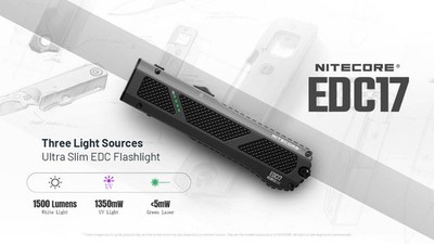 Nitecore EDC17 1500 Lumen Rechargeable EDC Flashlight with UV and