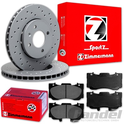 Zimmermann SPORT BREMSSCHEIBEN 352mm + BELÄGE passend für FORD MUSTANG MK6