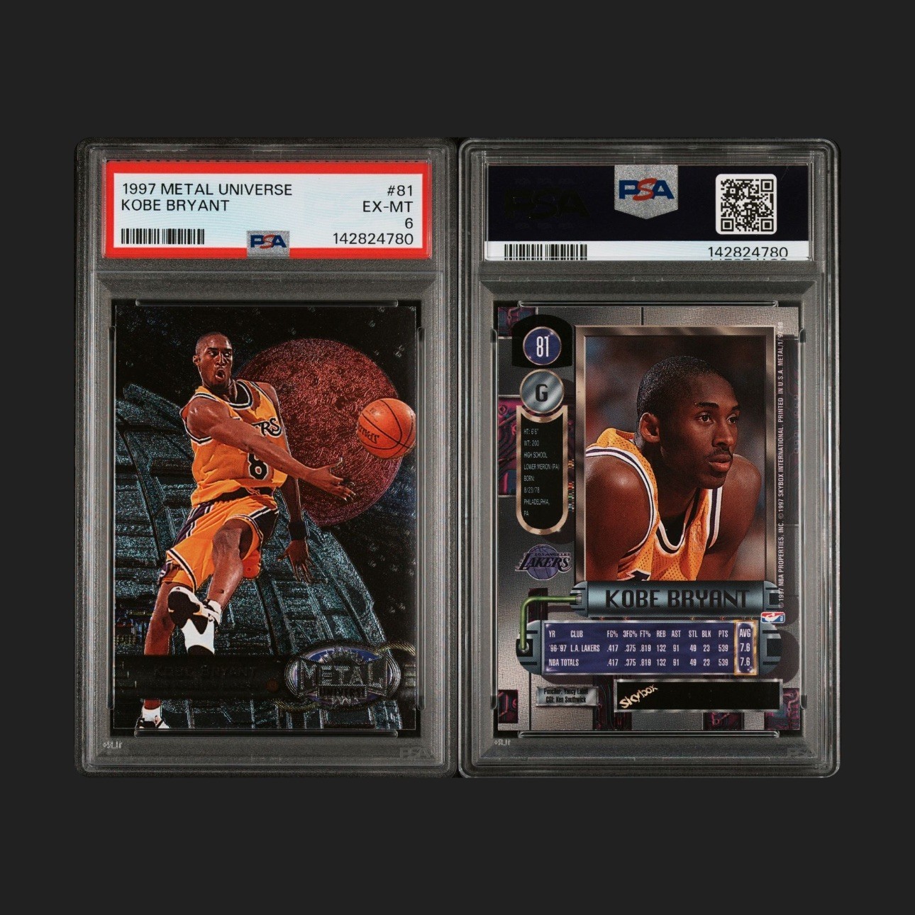 1997 Metal Universe KOBE BRYANT PSA 6 NBA Los Angeles Lakers