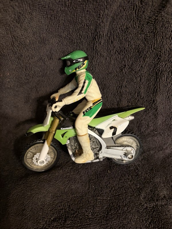 2006 Mattel Supercross James Stewart #7 Kawasaki Dirt Bike Figure