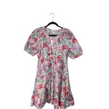 Crown & Ivy Tiered Mini Dress Womens Size S Pink Floral NWT