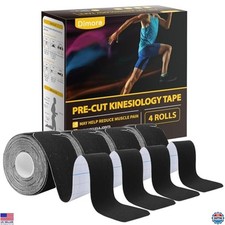 Kinesiology Tape 80 Count Precut Strips, Elastic Athletic Tape for Pain Relief