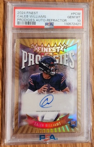 2024 Topps Finest Caleb Williams Prodigies Rookie Auto Refractor #P-CW PSA 10