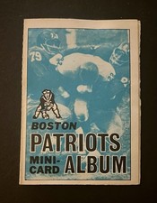 1969 Topps Football Boston Patriots 4 in 1 Mini Stamp Card Album #17 w/7 stamps
