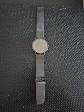BUREI Herren Quarz Armbanduhr Analog schwarz Milanaise Datum 30m S-9100G