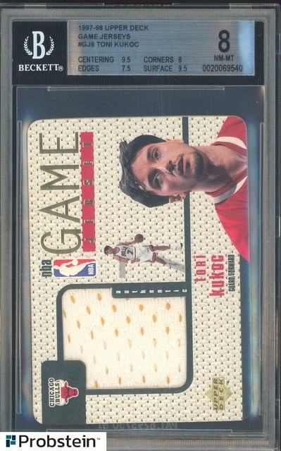 1997-98 Upper Deck Game Jerseys Toni Kukoc Bulls GU Jersey BGS 8 NM-MT