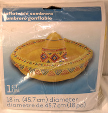 Unique Inflatable 18" Sombrero Floating Cooler Drink Holder 90692 New
