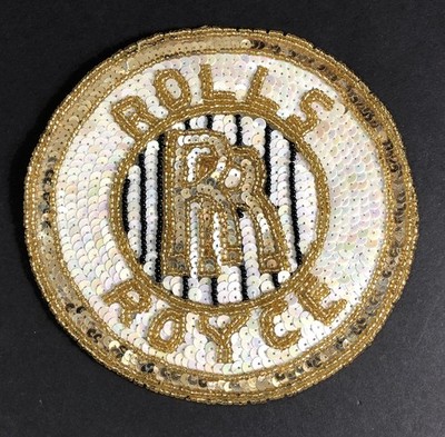 Rolls Royce Applique Patch Sequin Seed Bead Sew On - 5.5 inch
