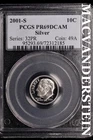 2001-S Roosevelt Dime-PCGS PR 69 DCAM Silver Ch Gem Proof No Reserve #SLL454