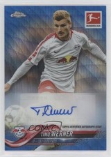 Timo Werner Chrome Bundesliga 2018 Blue Wave Refractor /75 #25 Auto