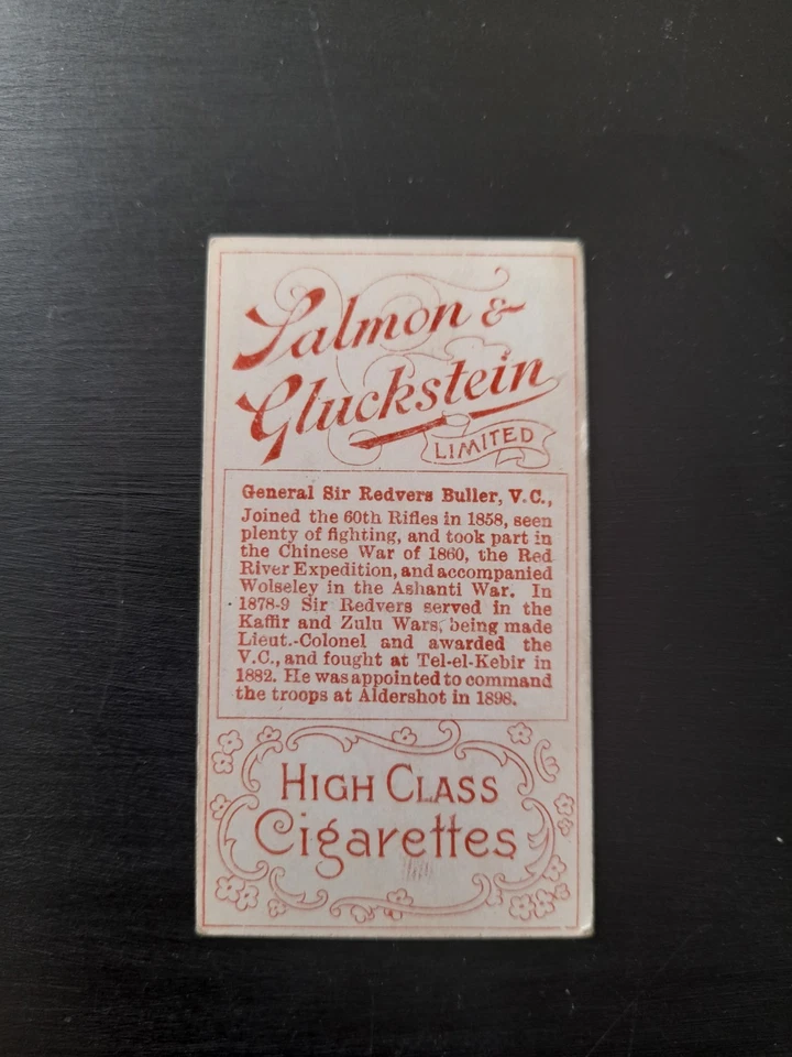 SALMON & GLUCKSTEIN HEROES OF TRANSVAAL WAR GEN SIR REVERS BULLER CIGARETTE CARD - Image 4 of 4