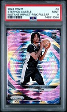 Stephon Castle RC 2024 Prizm Instant Impact /42 Pink Pulsar #4 PSA 9 Mint