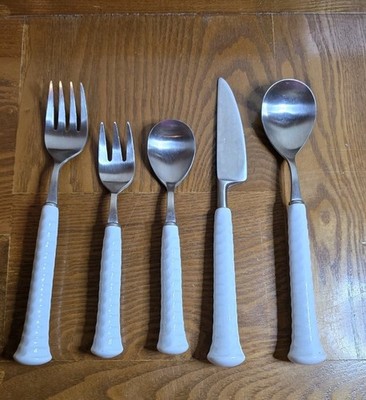 Vintage Noritake Japan Primastone White Flatware Set 38 Pcs