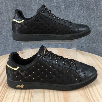 Lonsdale Leyton Lace Shoes Mens 9 Lace Up Sneakers Rhinestone Quilted Black
