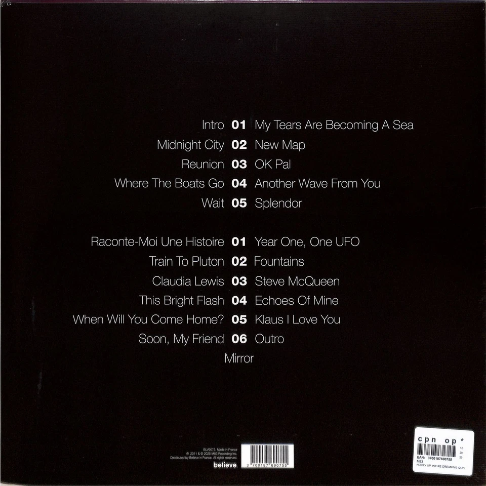 M83 / HURRY UP, WE RE DREAMING (Clear Pink/Clear Blue Vinyl 2LP) / Believe Reco - Bild 2 von 2