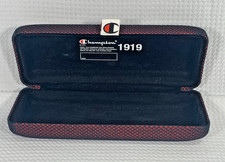 Champion 1919 Hard Eyeglasses Case Red Blue Fabric Shell