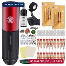 Dragonhawk A1 Beginner Tattoo Kit, Wireless Complete Pro Tattoo Gun Pen Machine