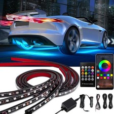Underglow Car Lights, 4 pcs RGB-IC Smart LED Lights with APP and Remote Control,