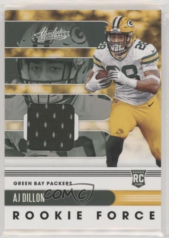 2020 Panini Absolute Rookie Force Relics AJ Dillon #24 RC 9bg