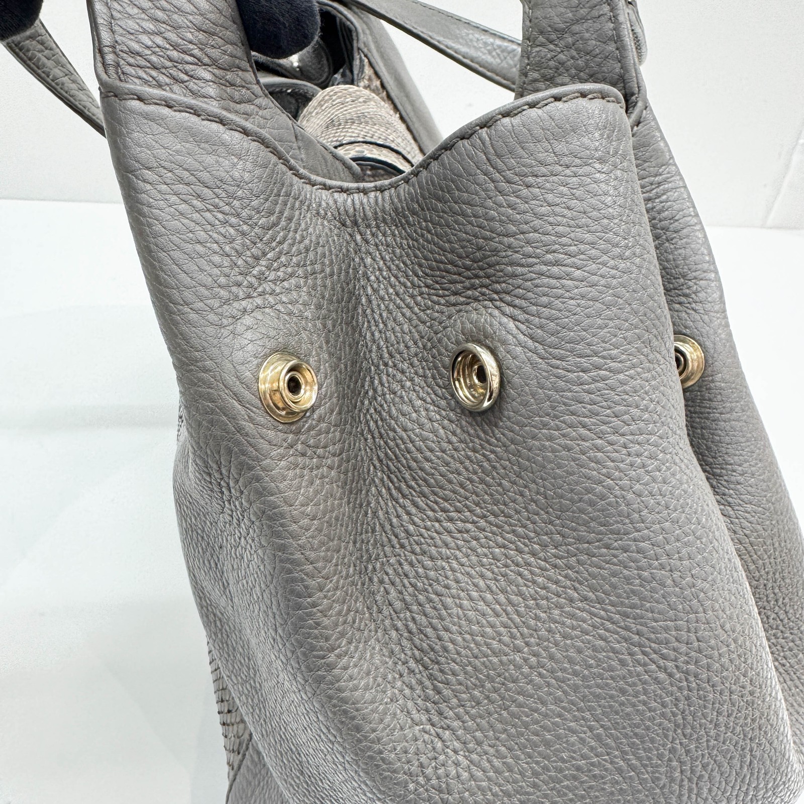 GUCCI Stirrup Brown Python Embossed Leather Shoul… - image 15