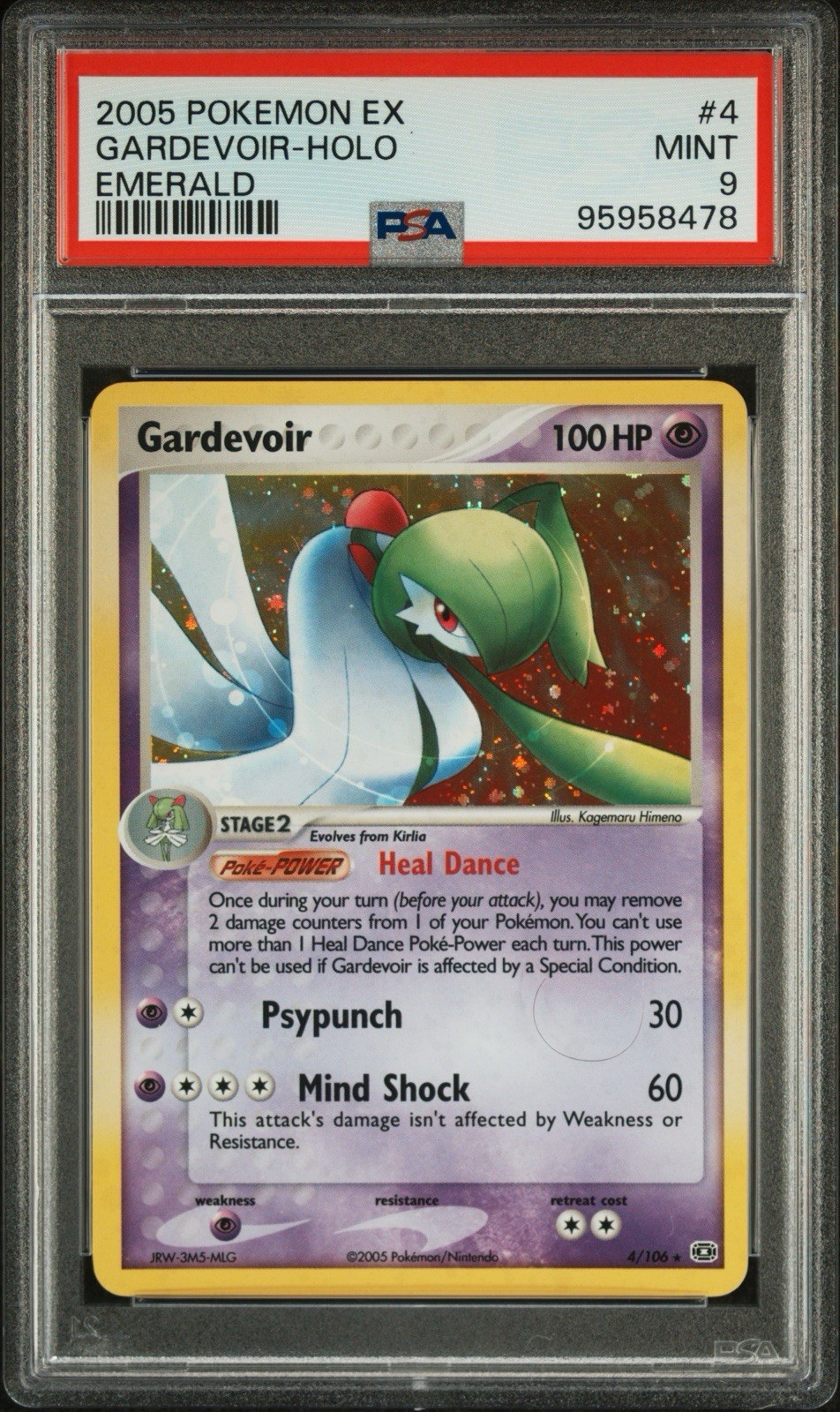 Gardevoir EX Emerald Holo 4/106 PSA 9 MINT Rare Pokemon TCG Card