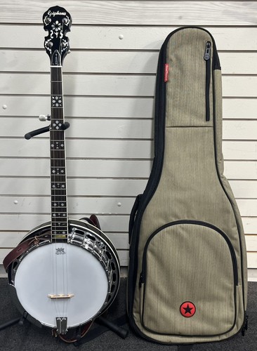 1996 Epiphone MB-250 5-String Resonator Banjo w/ Gig Bag (A1G009697)