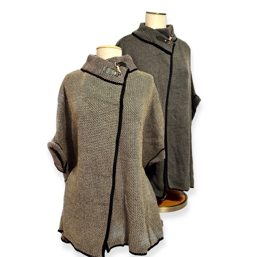 Luxury Winter Knit Cape/Poncho with Chic Gold Clasp | NWT | PARADE STREET PROD.
