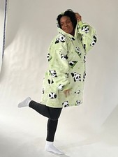 Cute Panda Plush Hoodie Blanket Oversized Cozy Soft Fleece Pullover