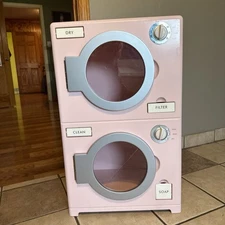 Pottery Barn Kids Retro Pink Washer And Dryer Set Pretend Play Timer That Works