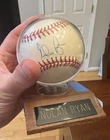 NOLAN RYAN GAME USED AUTOGRAPHED  BASEBALL JSA CERTIFIED COA & STAND /NAME PLATE